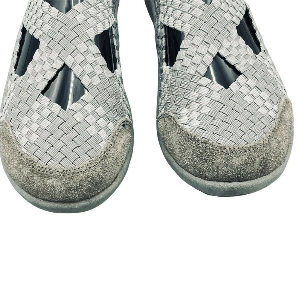 Skechers Weave Criss Cross Comfort Shoes Gray Size 6.5 Women Closed Toe Slip On - Picture 6 of 8